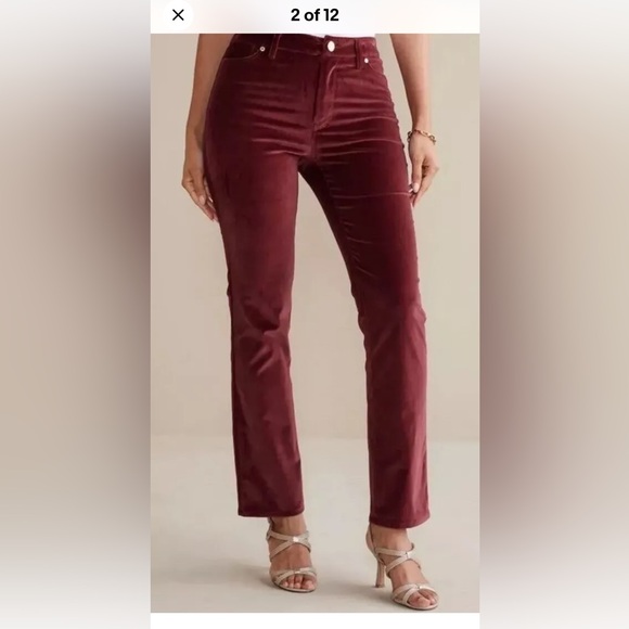 Soft surroundings burgundy velvet pant size 18 plus size - Picture 3 of 12